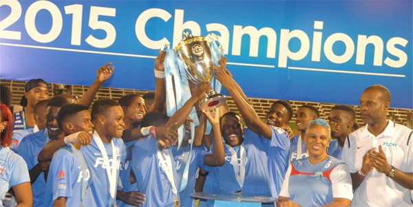St. George's College celebrate lifting the FLOW Super Cup