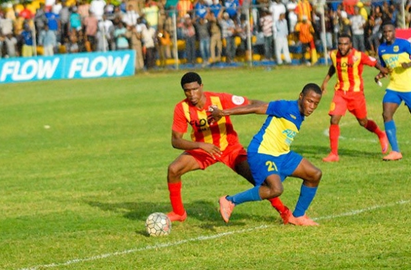 Game action between Cornwall College and Clarendon College